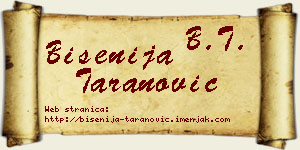 Bisenija Taranović vizit kartica
